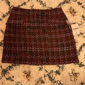 Purple and burgundy tweed skirt